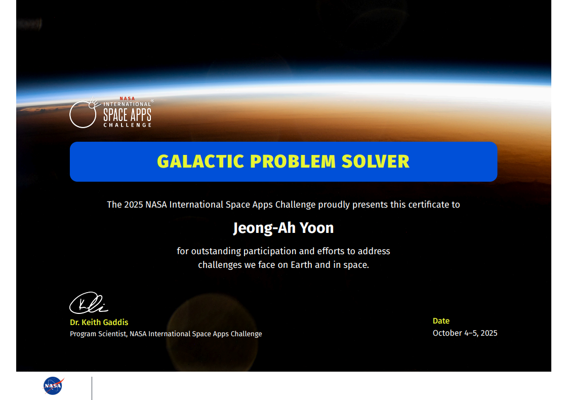 NASA Space Apps award